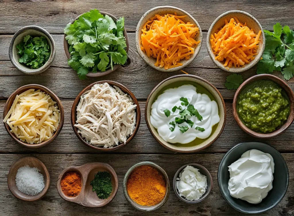 Fresh ingredients for making Green Chicken Enchilada Soup.