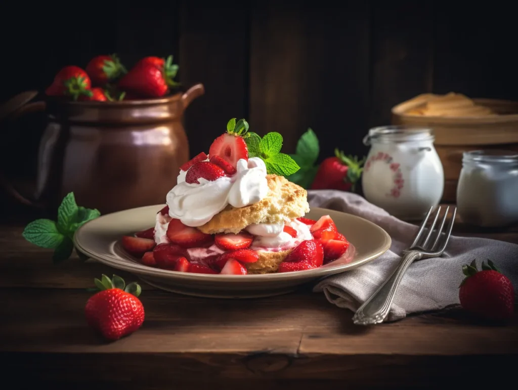 Classic strawberry shortcake ingredients