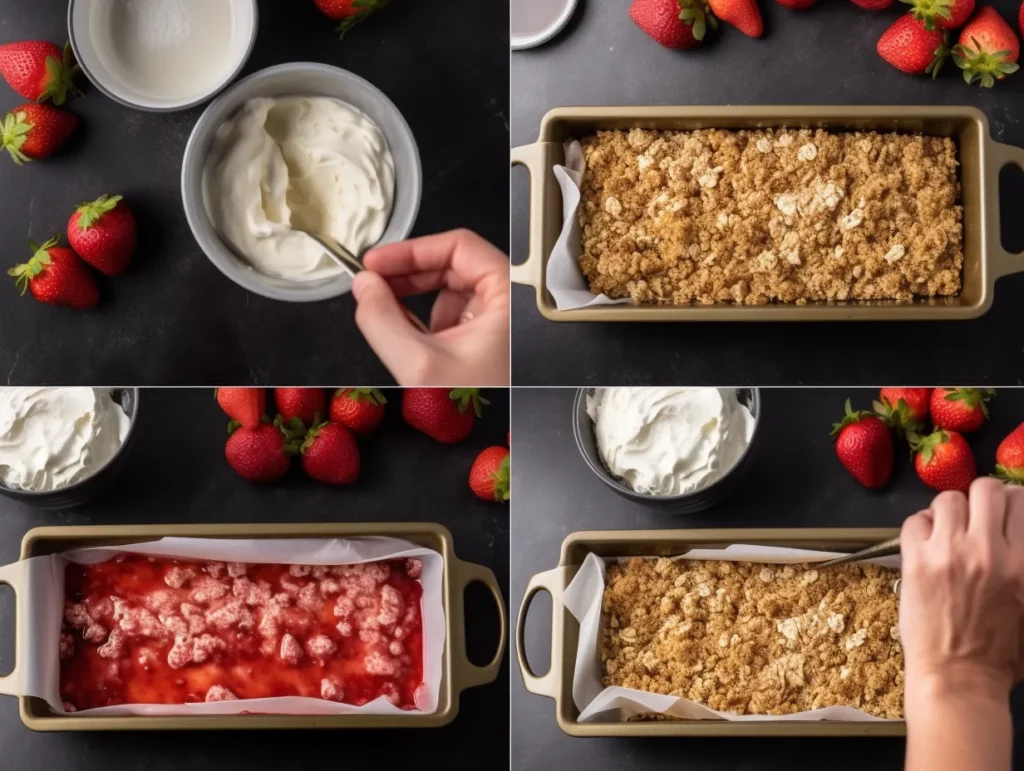 Making no-churn strawberry shortcake ice cream