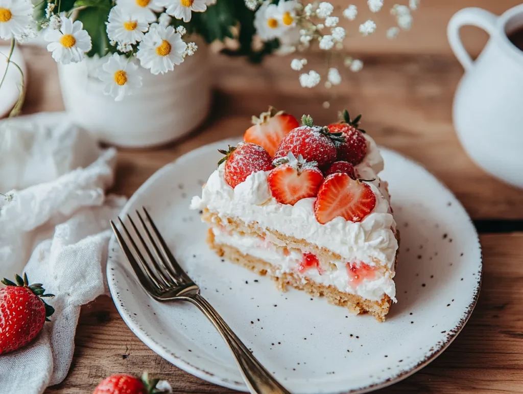 Serving a Slice of Orange Blossom Strawberry Shortcake