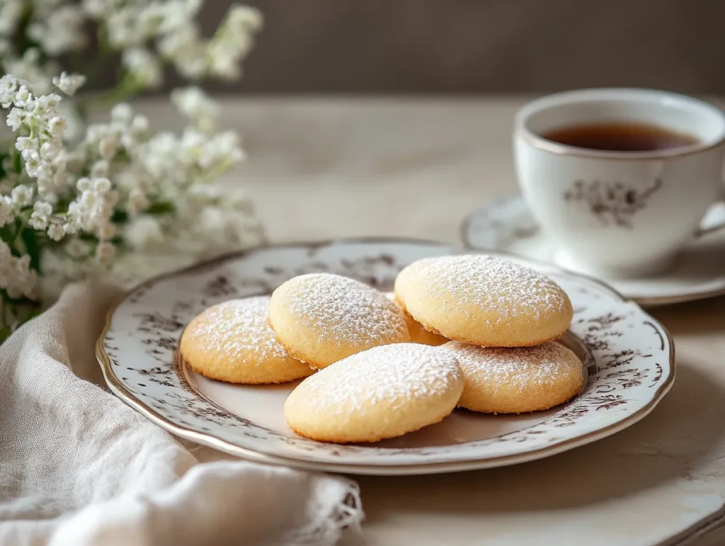 Serving Ricotta Cookies with Tea