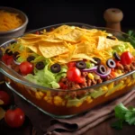 Walking Taco Casserole fresh from the oven
