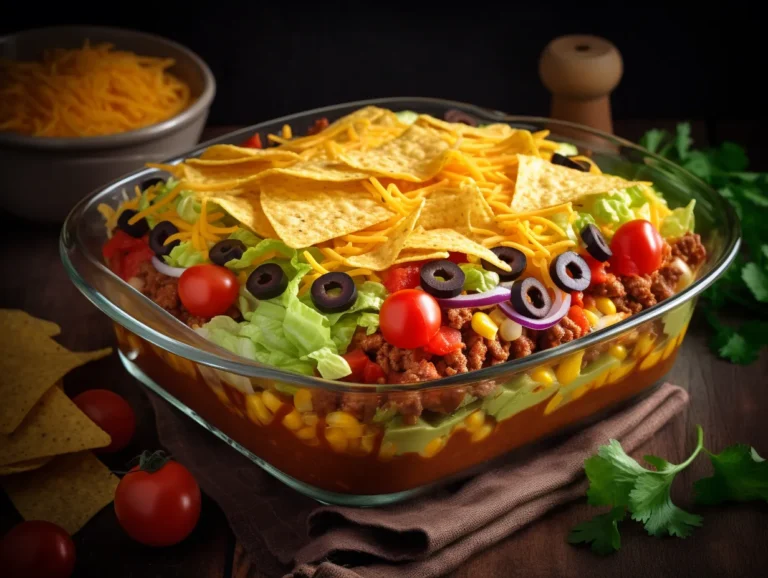 Walking Taco Casserole fresh from the oven