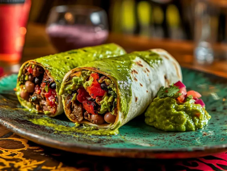 Carne asada burrito with Mexican toppings