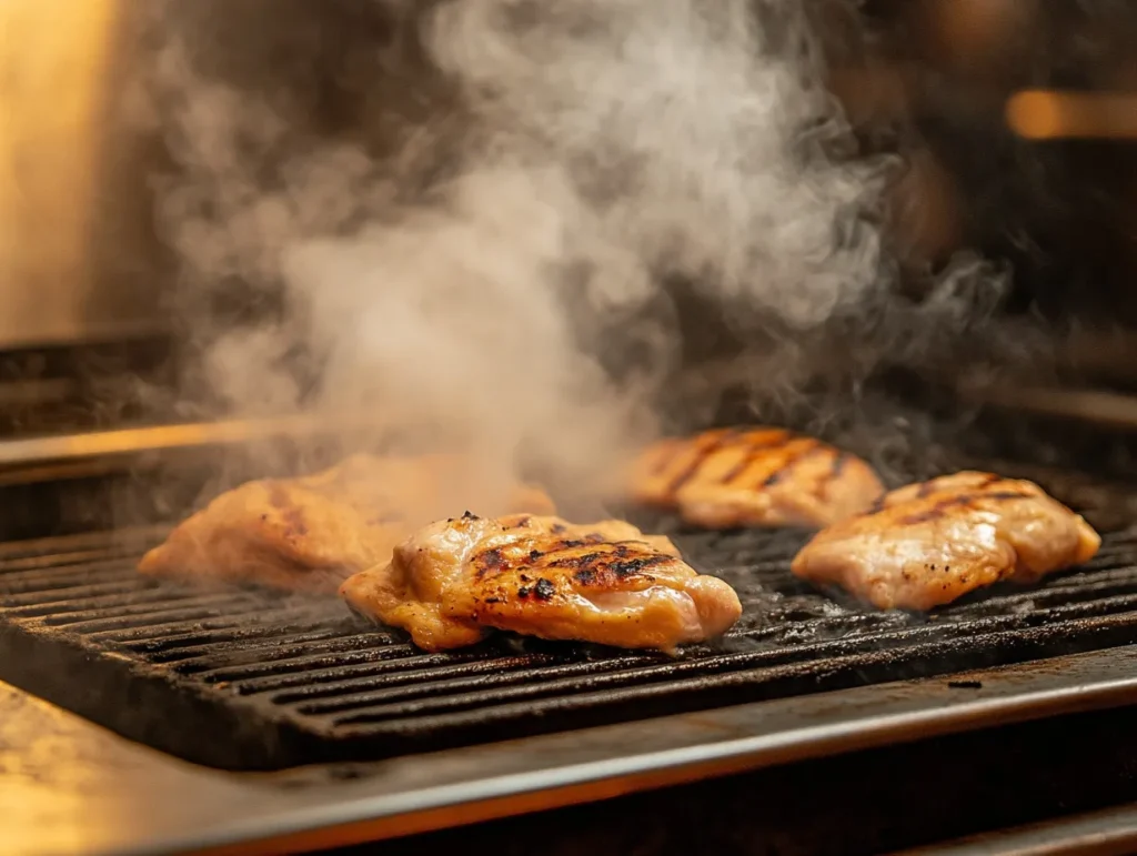 Chicken being grilled on BBQ