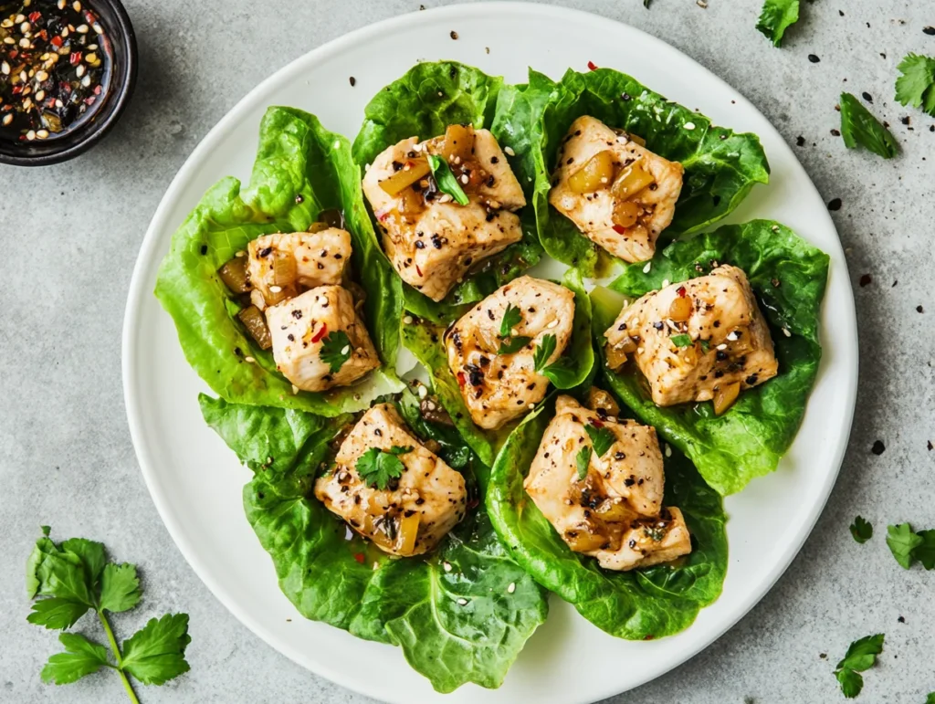 Asian Chicken Lettuce Cups Quick Lunch 