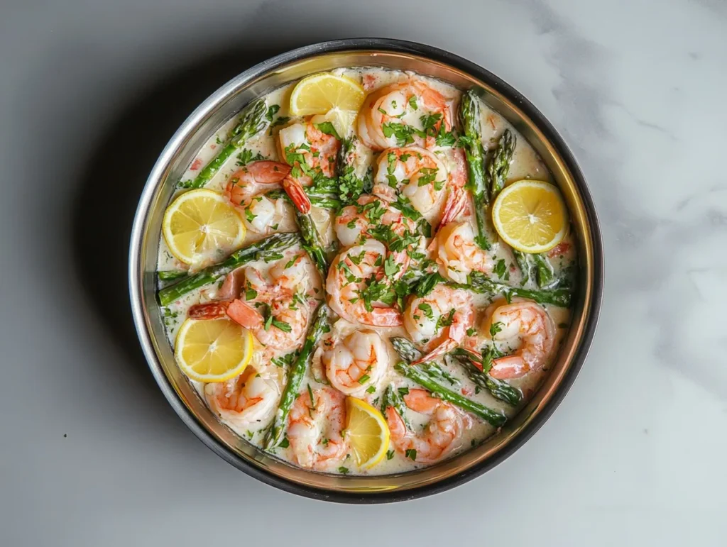 Shrimp and Asparagus Garlic Butter Skillet
