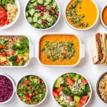 Vegetarian lunch meal prep containers