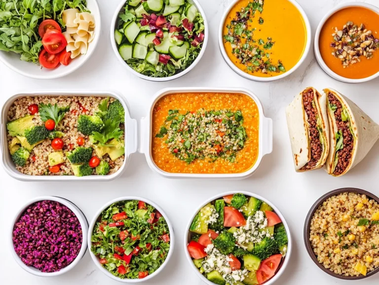 Vegetarian lunch meal prep containers